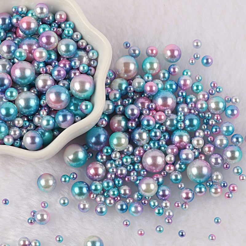 Mixed Size Non-hole Color Plastic Beads DIY Ornament Accessories