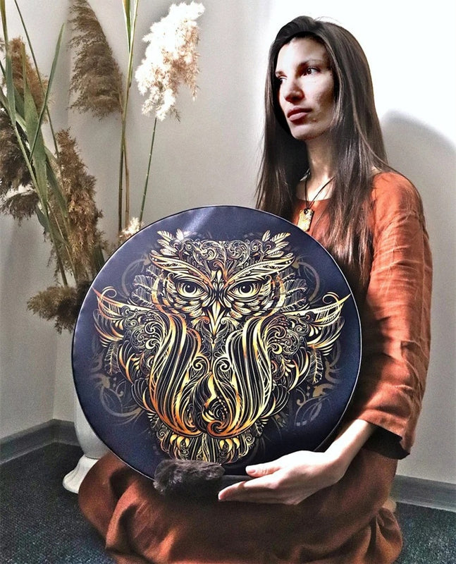 Home Fashion Shaman Drum Owl Print
