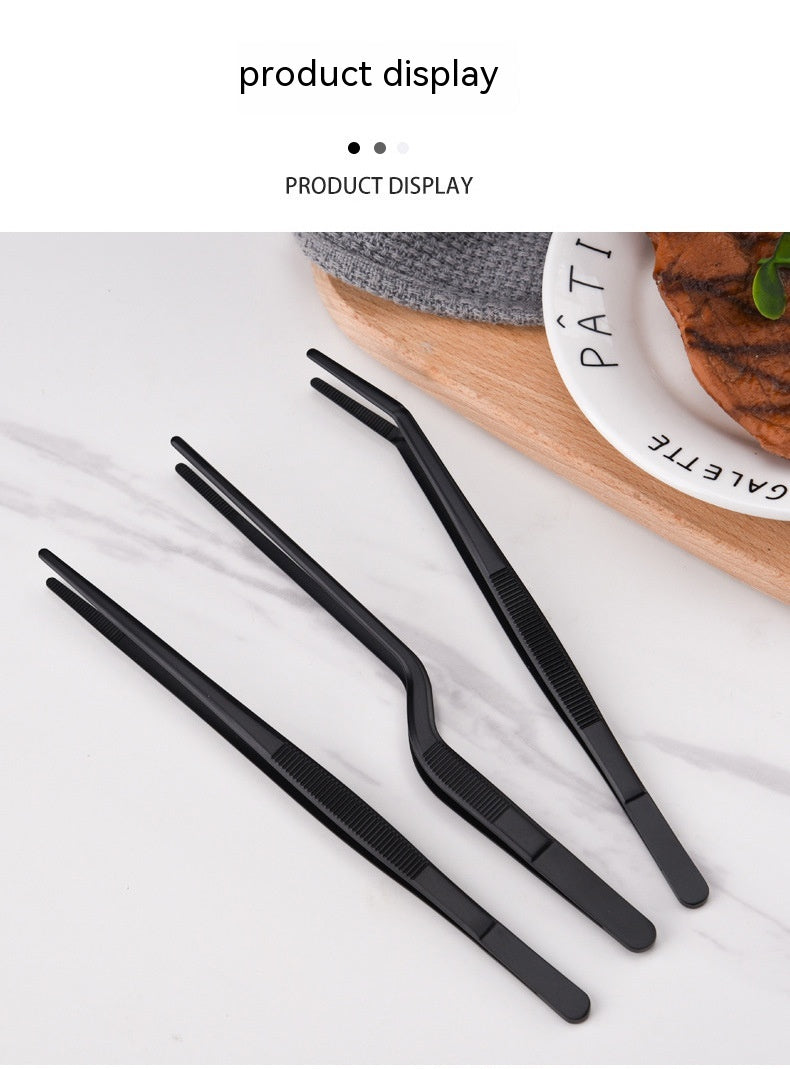 Stainless Steel Barbecue Tongs Outdoor Retro Long-handle Clip Fried Steak Anti-scald Restaurant Kitchen Plate Holder