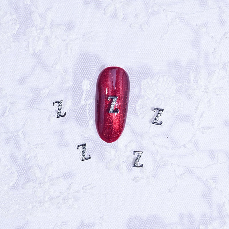 26 Letter Alloy Nail Ornament Nail Crystal