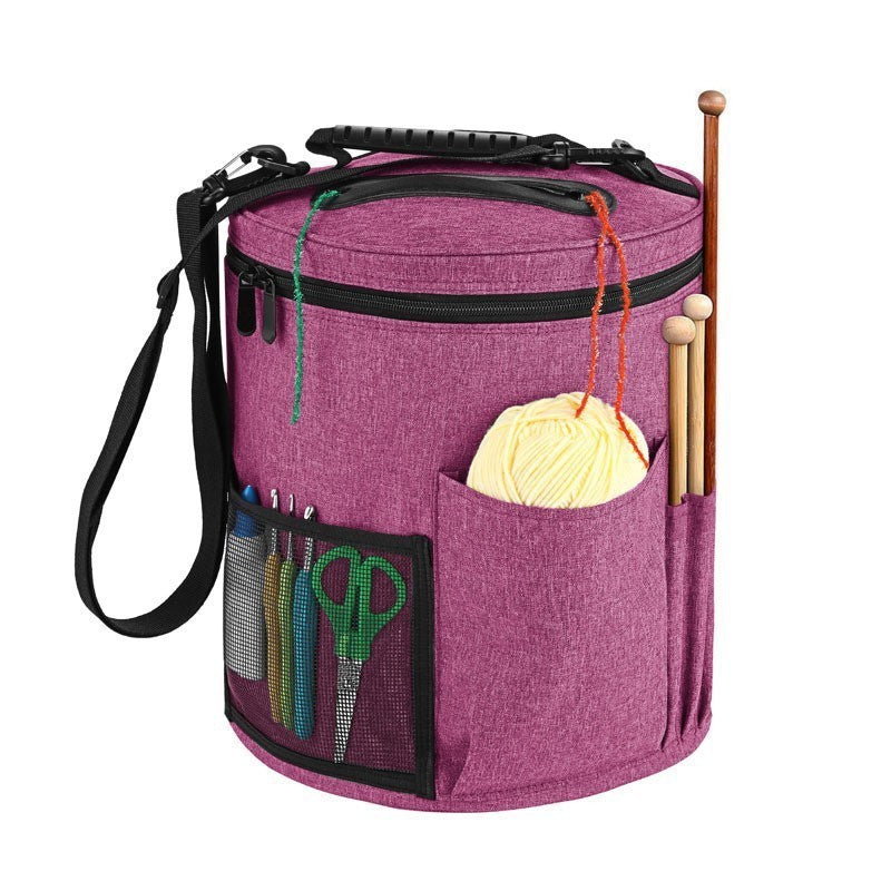 Purple Wool Storage Drum Bag