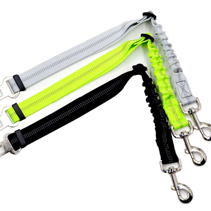 Adjustable Dog Seat Belt Dog Car Seatbelt Harness Leads Elastic Reflective Safety Rope