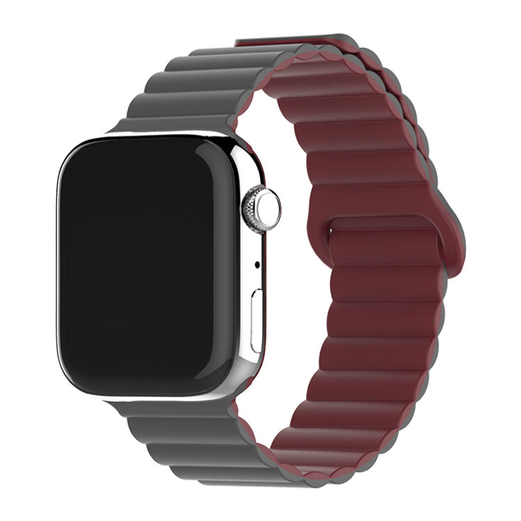 Two-color Silicone Magnetic Back Ring Buckle Watch Band