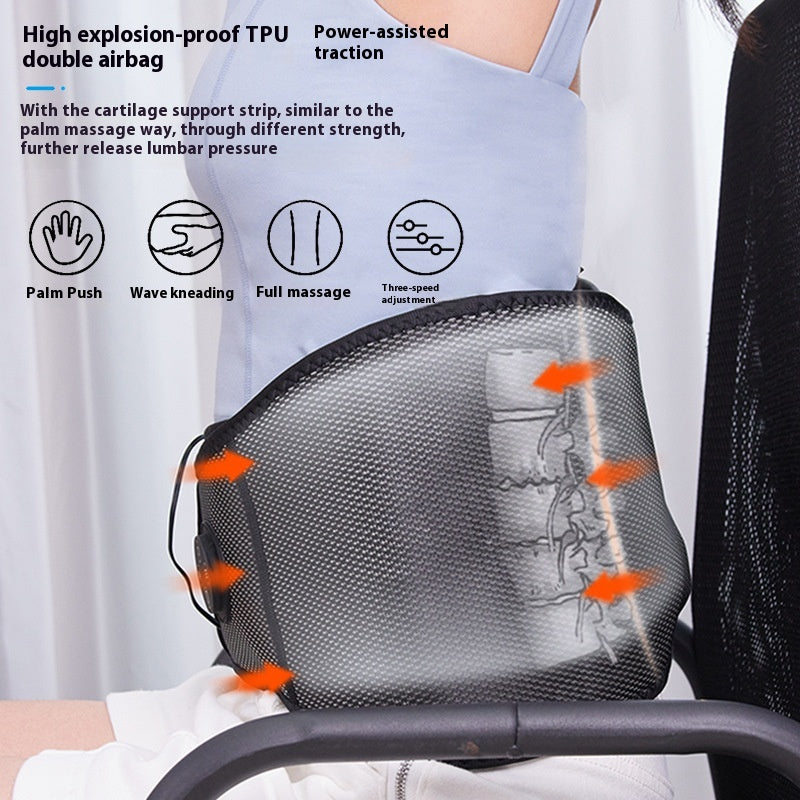 Aparelho de Massagem com Cinto de Aquecimento e Pressão de Ar, Dispositivo de Fisioterapia Conveniente para Hérnias Discais