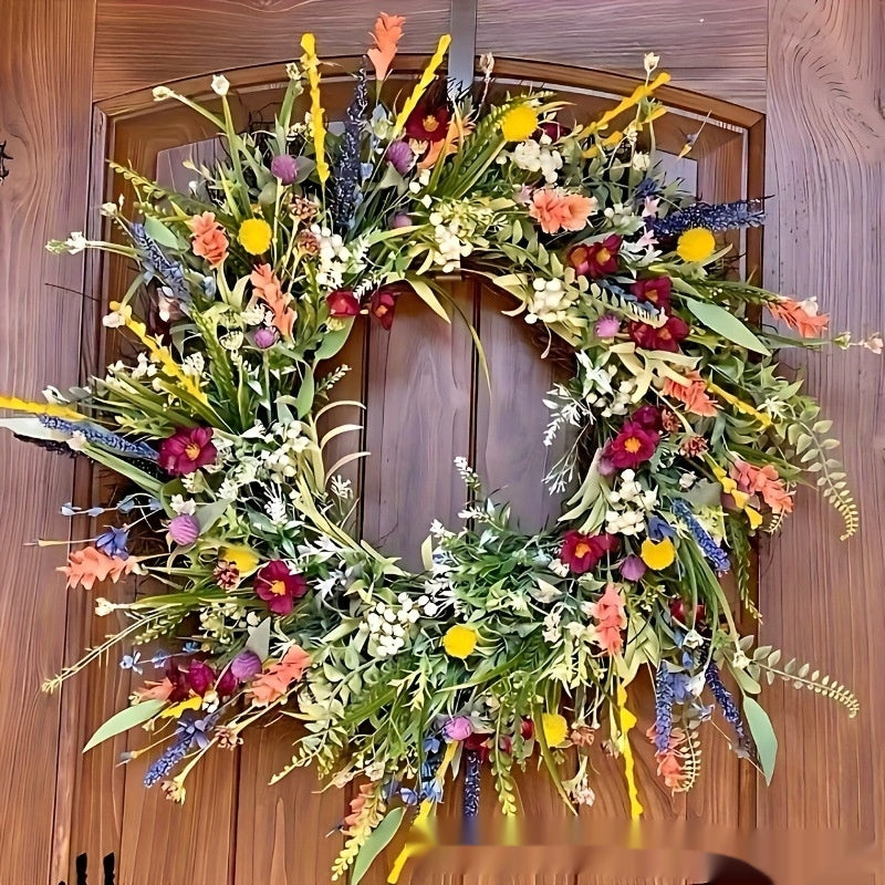 Simulated Plant Wildflower Wreath Ornament