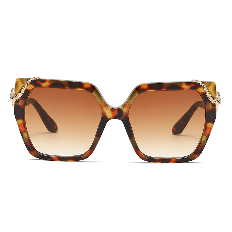 Retro quadratische Sonnenbrille mit Schlangenmuster für einen stylischen Look