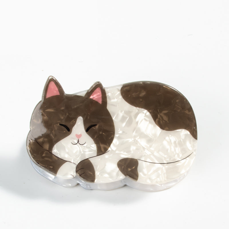 Haarspangen mit Katzen-Cartoon-Print und Greifmechanismus