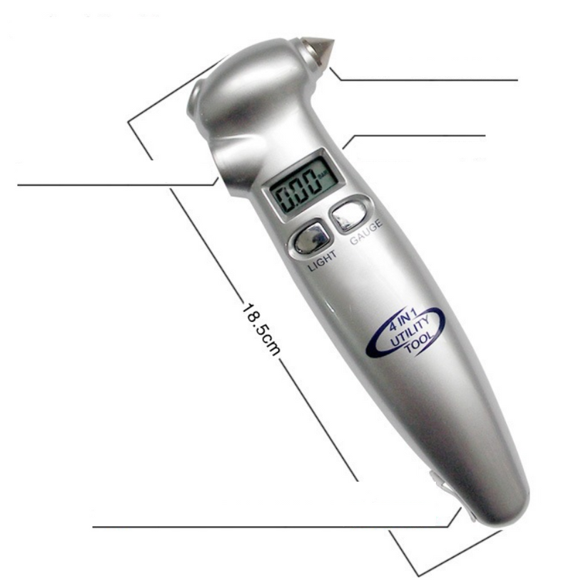 4-in-1 Reifendruckmesser