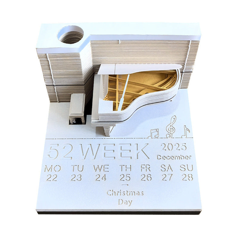 3D Sticky Note Paper Carving Creative Annual Meeting Tear-off Desktop Notepad Ornament