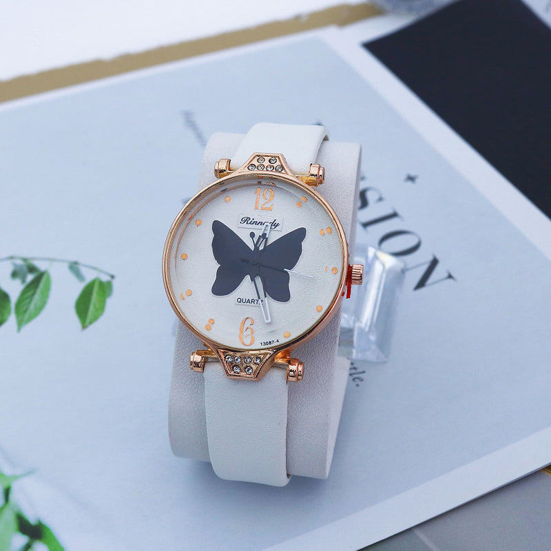 Damen-Quarzuhr Butterfly, schlicht und lässig