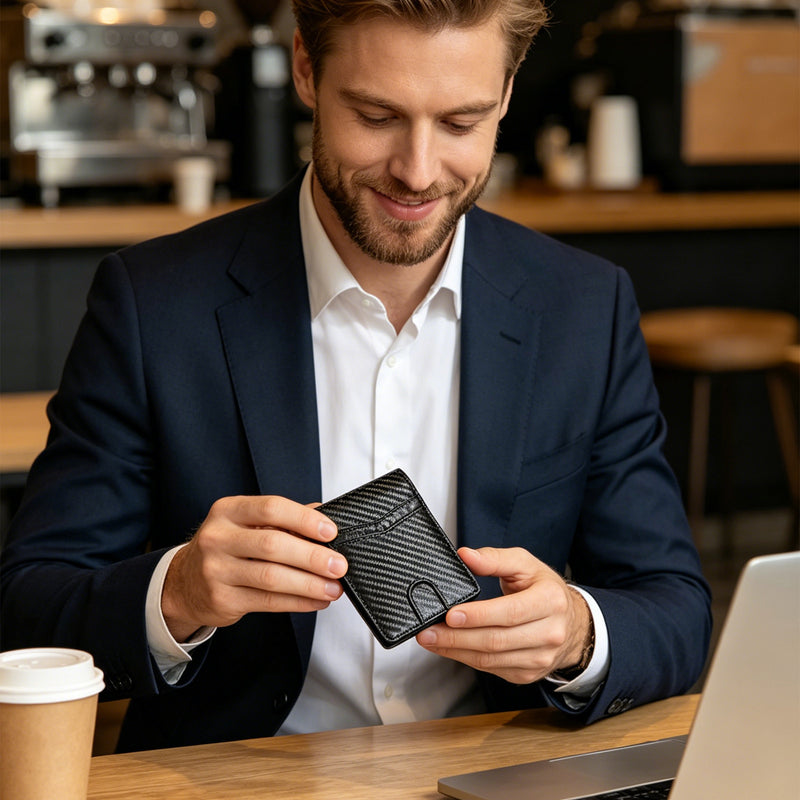 Business-Casual Herren-Geldbörse aus Carbonfaser