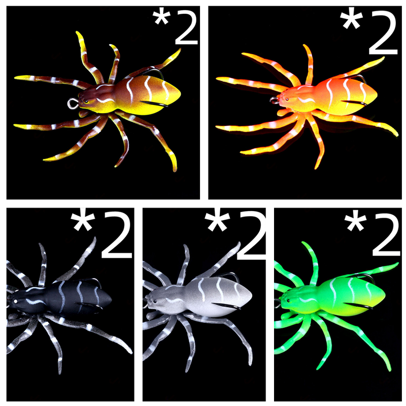 Neuer künstlicher Angelköder 8 cm - 7 g bionischer weicher Froschköder Simulations-Spinnenköder Angelköder Angelausrüstung
