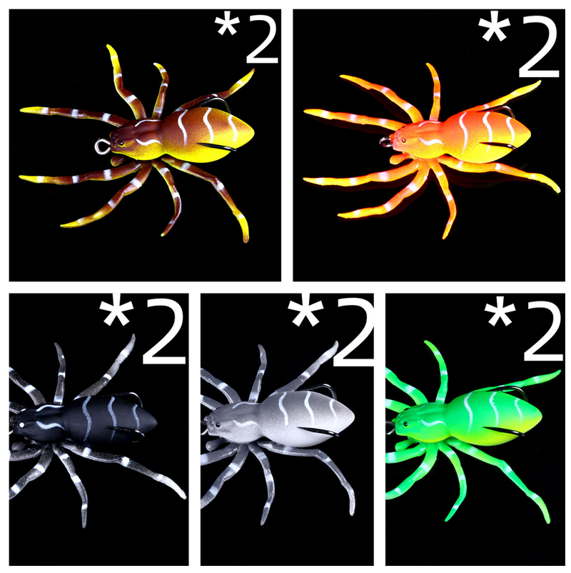 Neuer künstlicher Angelköder 8 cm - 7 g bionischer weicher Froschköder Simulations-Spinnenköder Angelköder Angelausrüstung