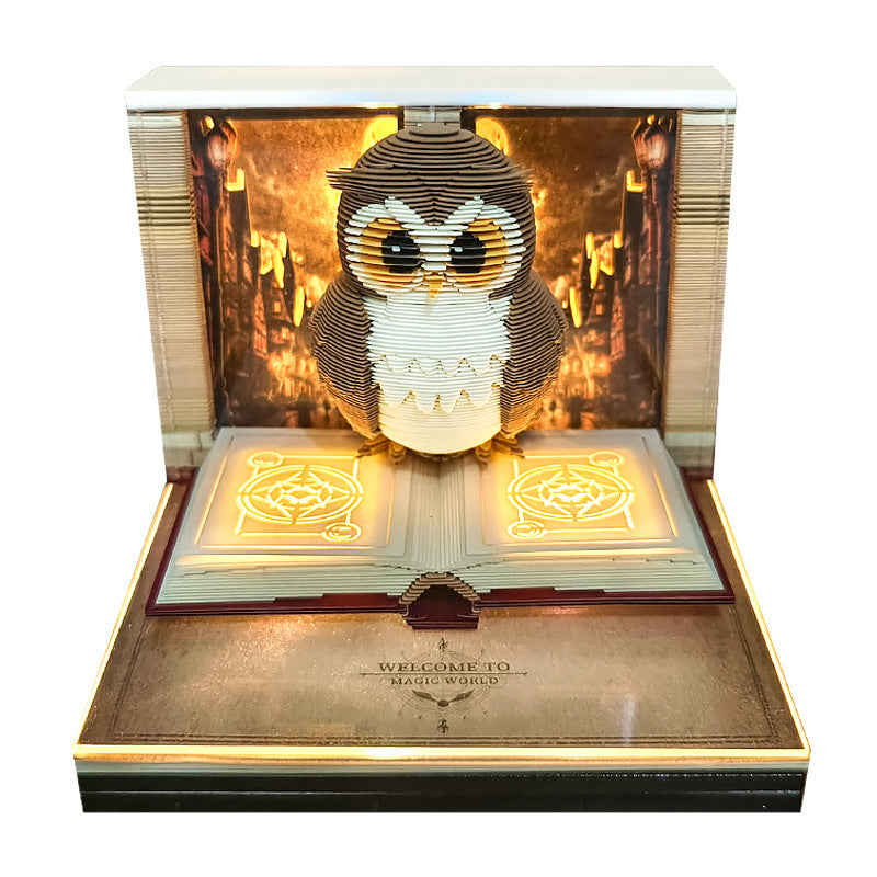 3D Sticky Note Paper Carving Creative Annual Meeting Tear-off Desktop Notepad Ornament