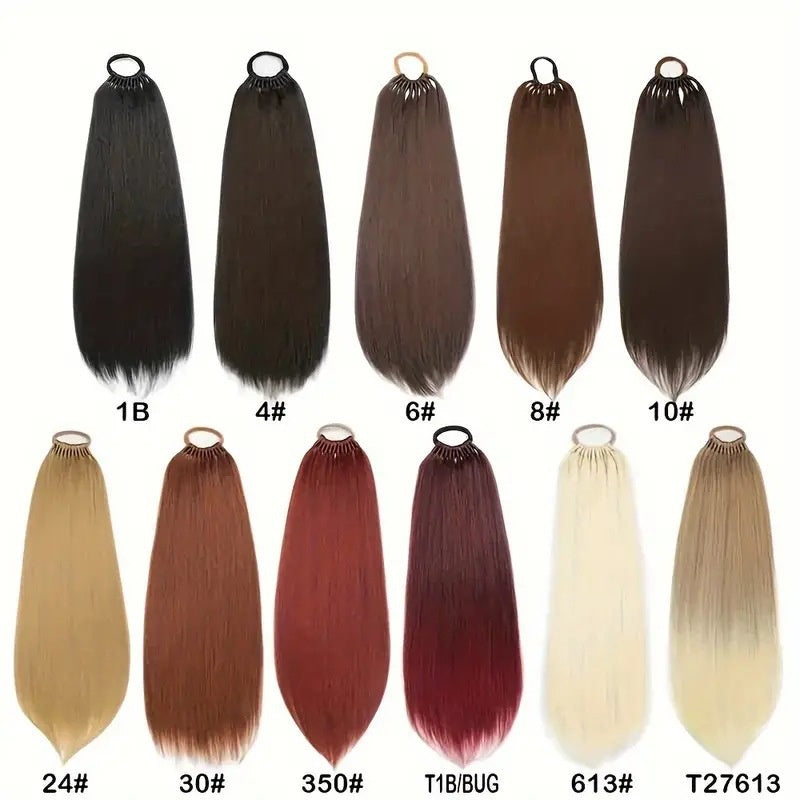 Wig Ponytail 60 Cm Long Straight Synthetic Ponytail Extension Made Of Heat-resistant Fiber