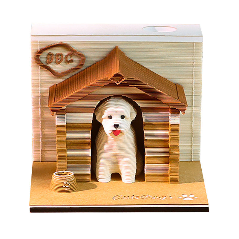 3D Sticky Note Paper Carving Creative Annual Meeting Tear-off Desktop Notepad Ornament