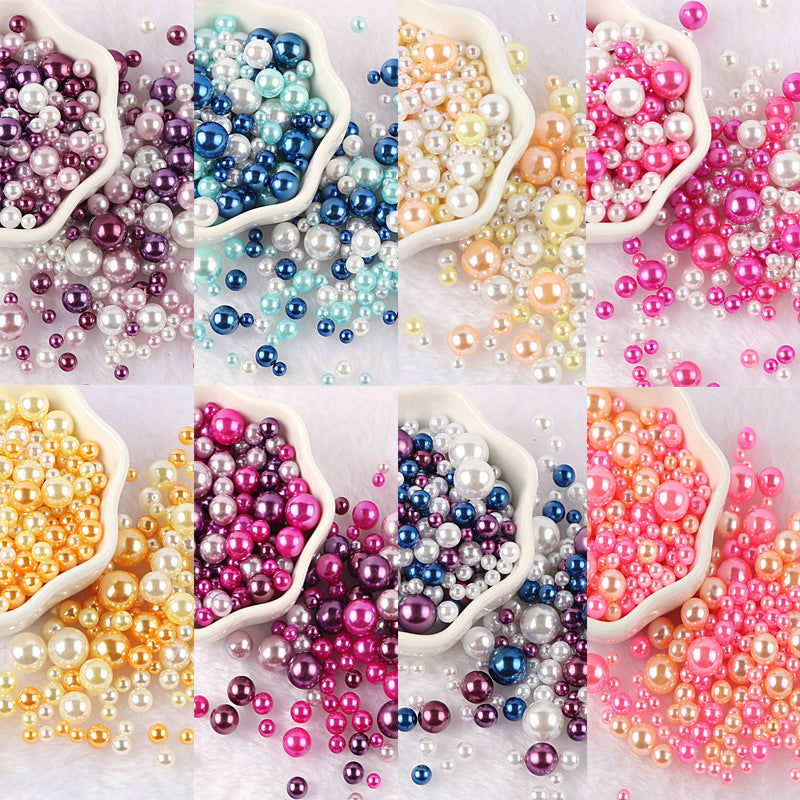 Mixed Size Non-hole Color Plastic Beads DIY Ornament Accessories