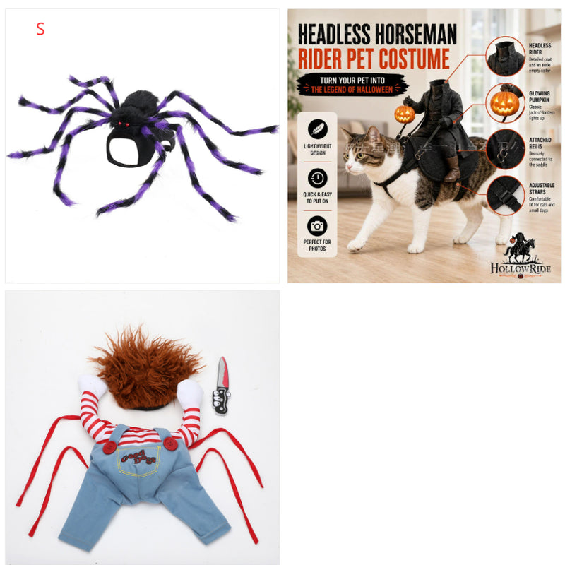 Halloween pet traje cão de estimação roupas engraçadas ajustável cão cosplay traje assustador traje festa reuniões