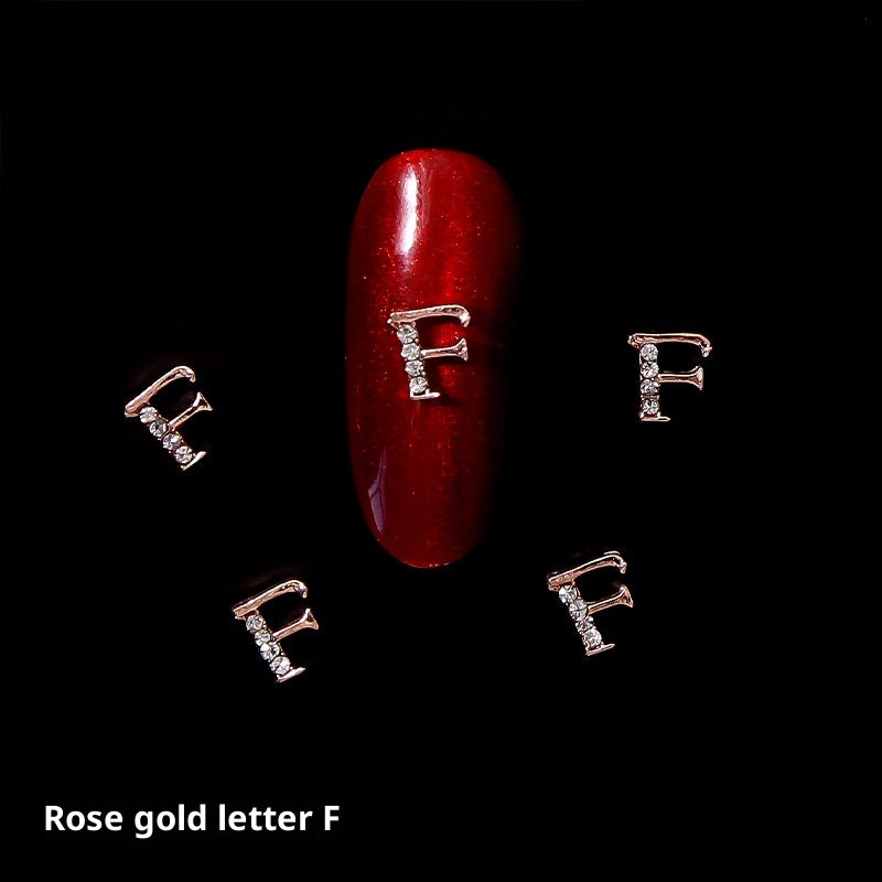 26 Letter Alloy Nail Ornament Nail Crystal
