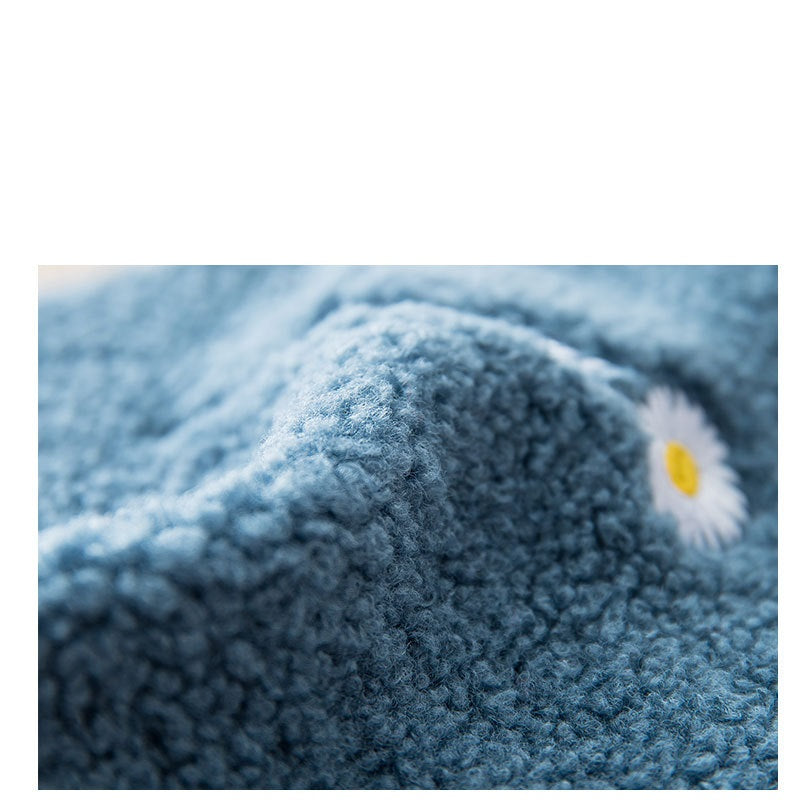 Warmer Teddy-Mantel mit Hundepfoten-Stickerei