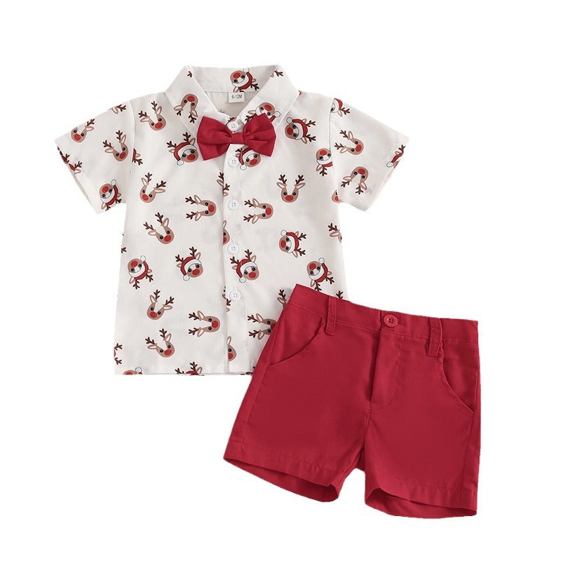 Conjunto de duas peças de camisa de manga curta e calções