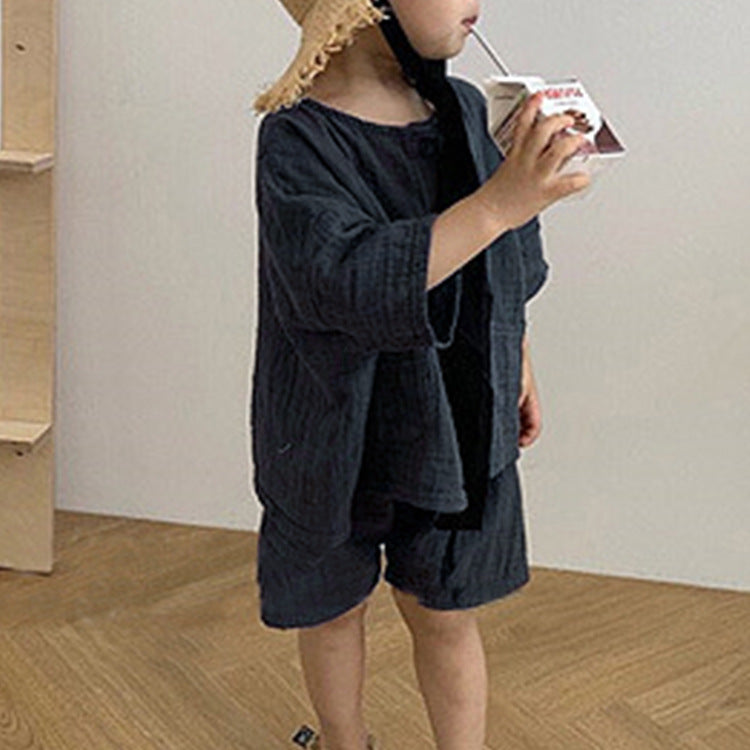 Children's Summer Clothing Retro Mori Style Cotton And Linen Casual Suit