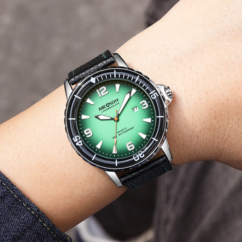 Sportliche, digitale Herrenarmbanduhr mit großem Zifferblatt, Kalender und wasserdichtem Quarzwerk