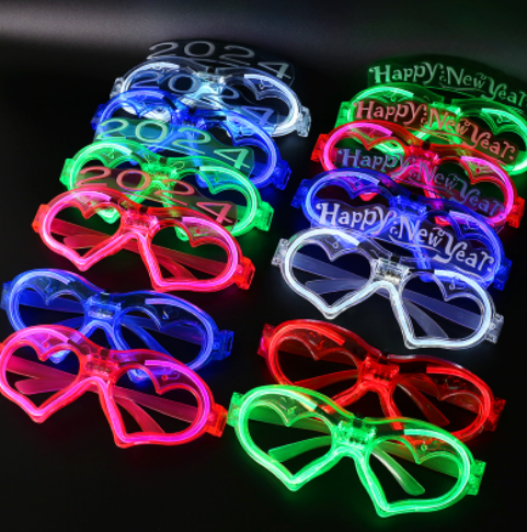 2024LED Cold Light Love Eyes Light Peach Heart Glasses