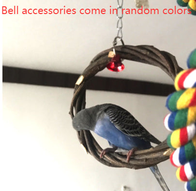 Bird Standing Frame Rattan Ring Chewing Toy Bird Cage