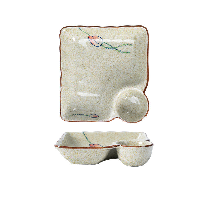 Prato de Sushi em Cerâmica Japonesa com Grelha para Dumplings
