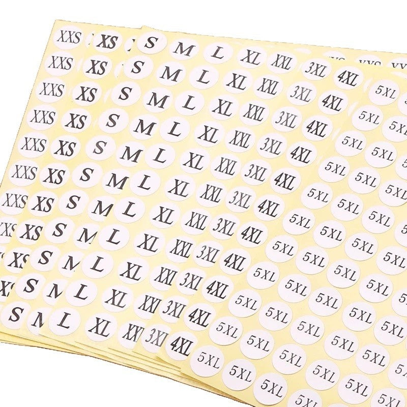 Clothes Size Sticker Digital Adhesive Sticker