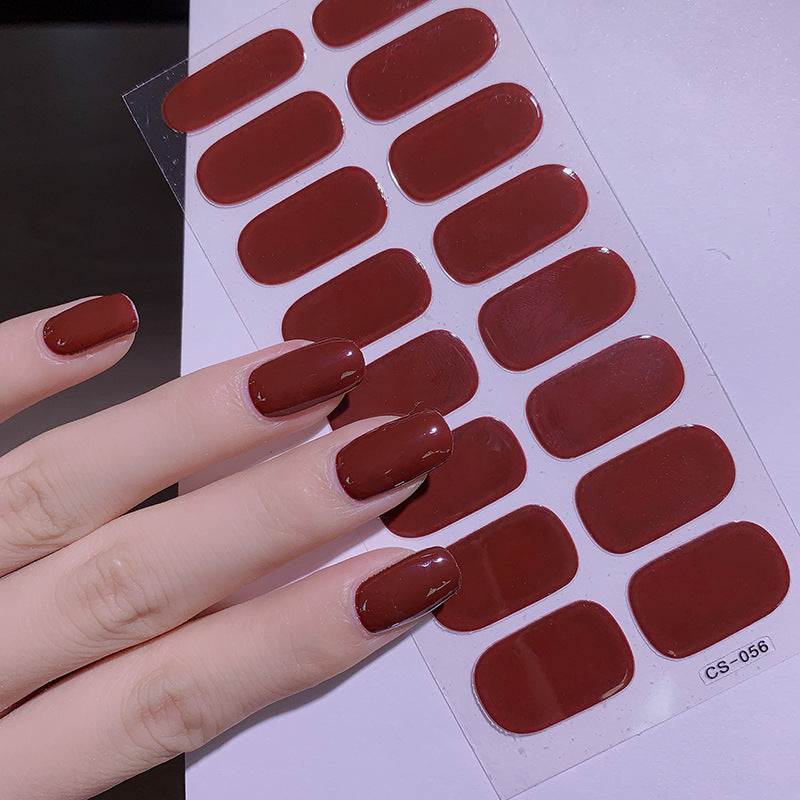 Autocolantes de Unhas de Cor Sólida 16 Pequenos Autocolantes Autocolantes de Unhas Simples