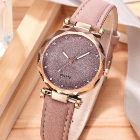 Star Fashion Frosted Belt Watch