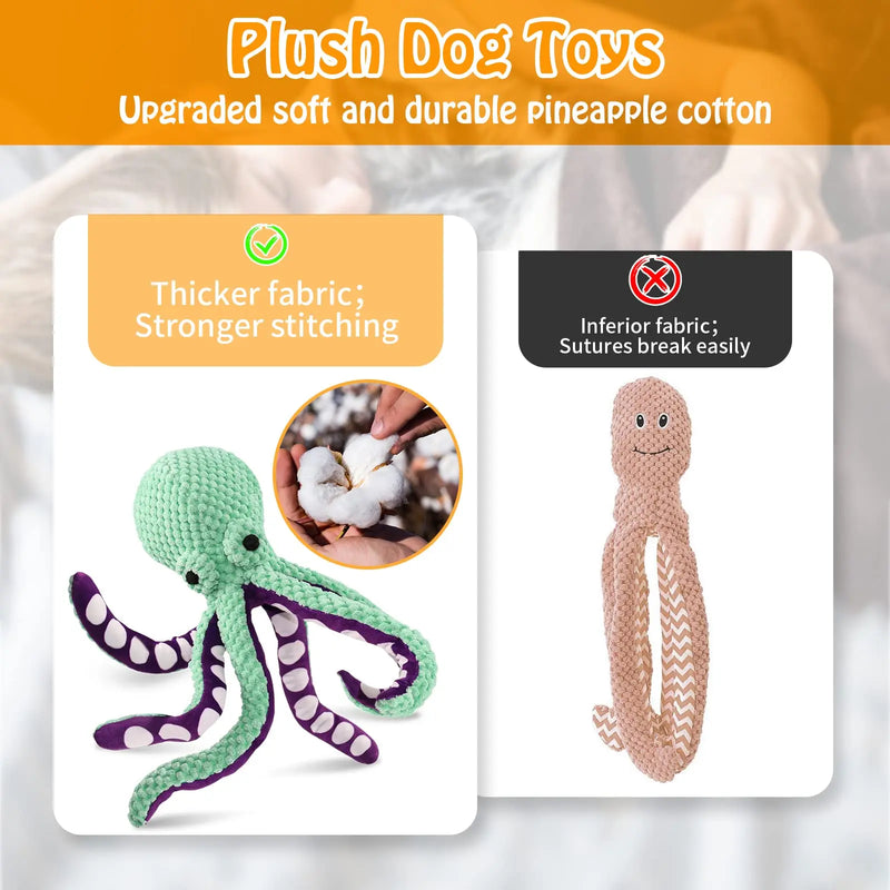 Brinquedo de Peluche para Animais de Estimação Cão Gato Voz Polvo Concha Brinquedo de Puzzle Resistente à Mordida Brinquedo Interativo de Mastigar para Limpeza de Dentes de Cão Artigos para Animais