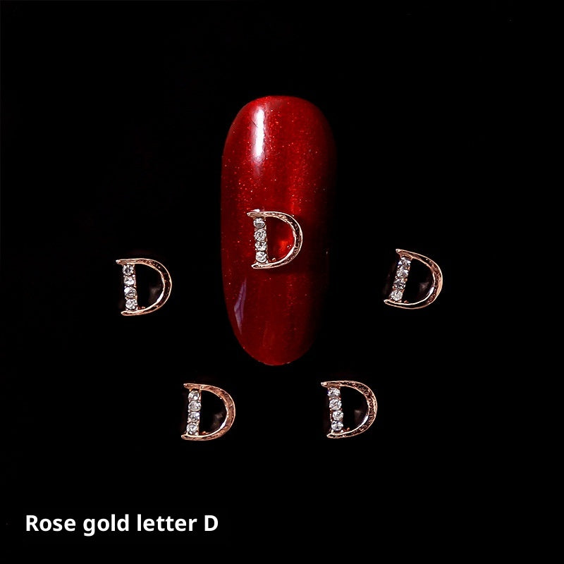 26 Letter Alloy Nail Ornament Nail Crystal