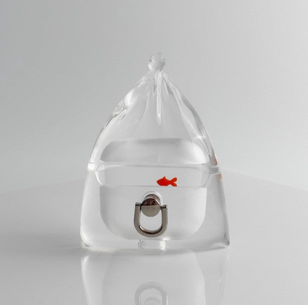 Transparent Soft Silicone Not Easy To Touch Gray Goldfish Earphone Case Protective Cover