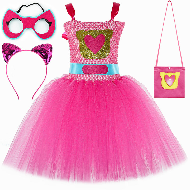 Super Cat Dress Children Cartoon Tulle Skirt Performance Wear
