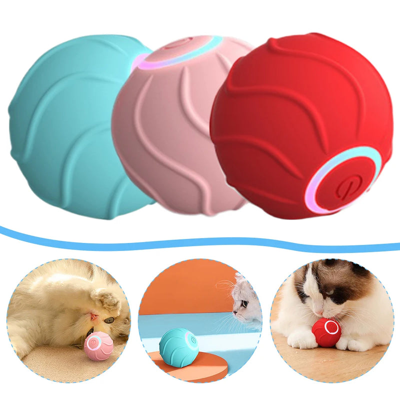 Gato inteligente brinquedos bola de rolamento pet gato proprietário interativo animais de estimação brinquedos automático saltando bola usb auto oi provocando gatinhos pulando bola