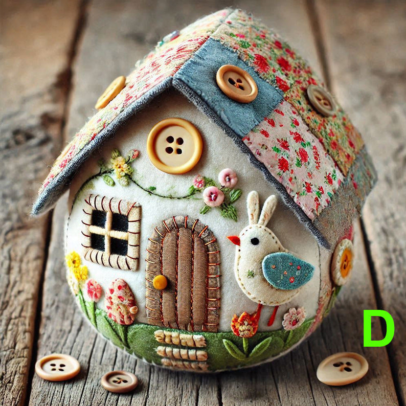 Patchwork Felt Egg House DIY Kit Easter Egg Craft Kit