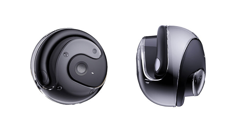 Auscultadores Bluetooth Sem Fios Tipo "Bola de Coco" com Tradução por IA e Montagem no Ouvido