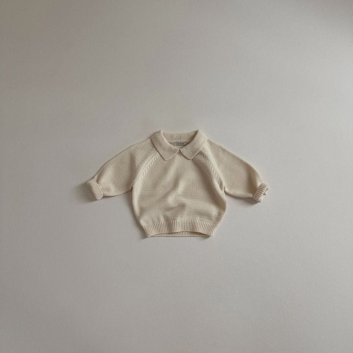 Children's Polo Collar Stripes Knitted Sweater