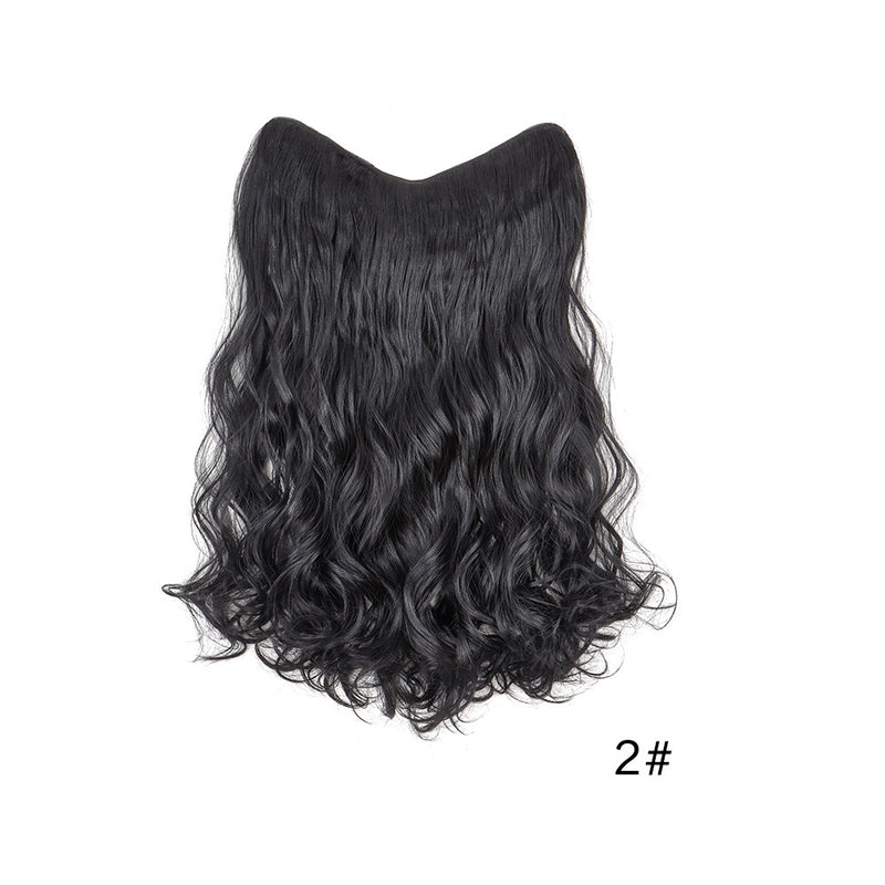 Womens Hair Extension Piece 4-clip One-piece V-shaped Long Curly Extension U-shaped Large Wave