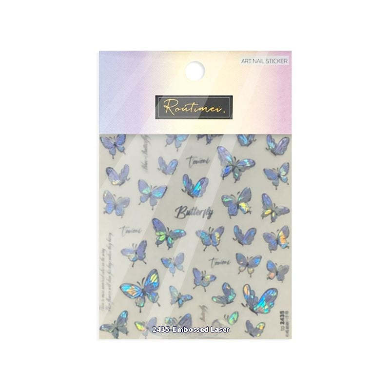 Colorful Butterfly Graceful Relief Laser 5d Three-dimensional Adhesive Waterproof Nail Sticker