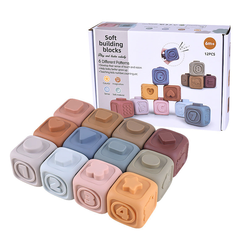 Infant Puzzle Building Blocks Cognitive Relief Square Soft Building Blocks Jenga