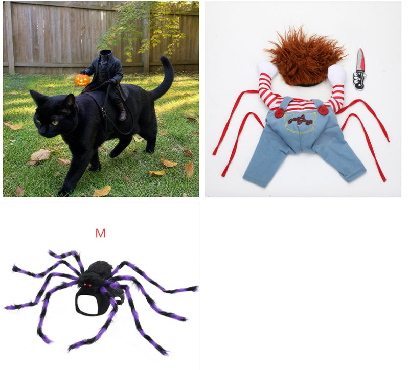 Halloween pet traje cão de estimação roupas engraçadas ajustável cão cosplay traje assustador traje festa reuniões