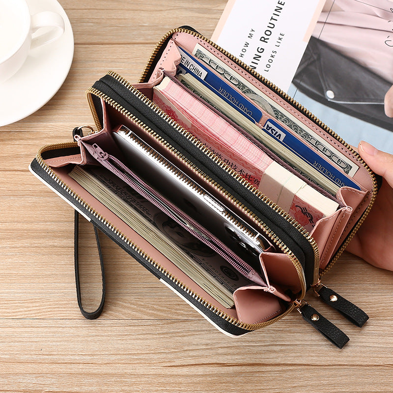 Long Wallet Clutch Mobile Phone Bag Coin Purse Zipper Bag Wallet
