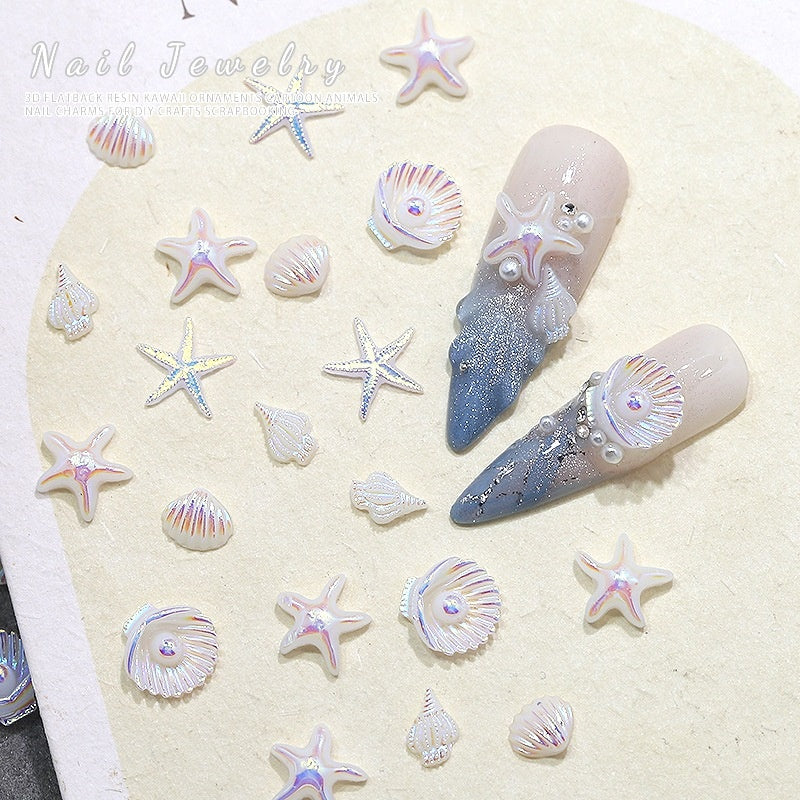 Marine Series Conch Shell Resin DIY Nail Accessories