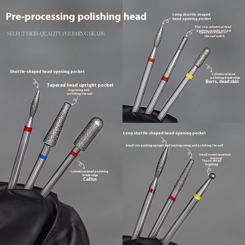 Pre-dismounting Polishing Head Set Of Diamond Sand For Manicure