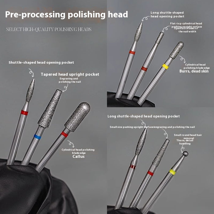 Pre-dismounting Polishing Head Set Of Diamond Sand For Manicure