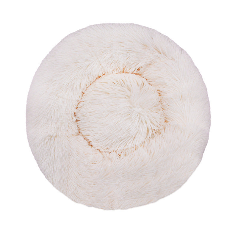 Machine-washable Plush Round Dog Bed